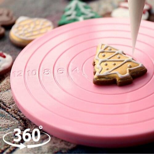 360 Degree 14cm Rotating Revolving Cake Turntable Mini Cake Cookies Decorating Elegnt Manually Table Cake Stand Non-Slip Base