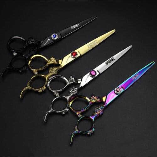 Japan 440c 6 inch Professional hairdressing scissors cutting and thinning scissors salon hairdressing scissors set haircuts fine
