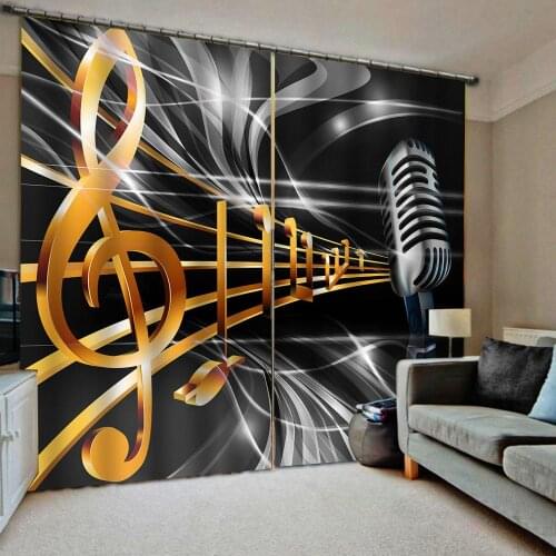 Ktv curtains music black curtain 3D Window Curtain Dinosaur print Luxury Blackout For Living Room blackout curtains