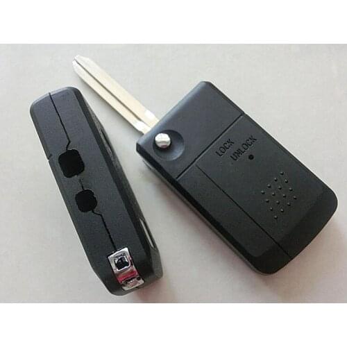 New Replacement FOB Case Side 2 Buttons For Toyota Modified Flip Folding Remote Key Shell TOY43 Blade