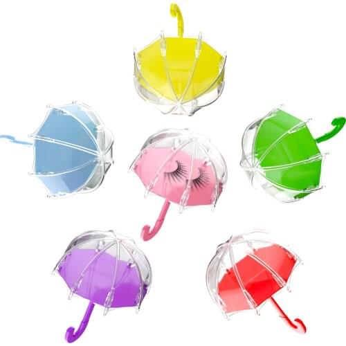 Eyelashe packaging box Plastic transparent artificial mink eyelashes small Umbrella eyelashes case large capaci wholesale price