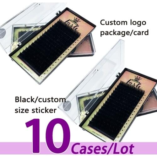 10case/lot Soft eyelash extension wholesale c/d curl matte black faux mink supplies beautiful individual eyelash extensions