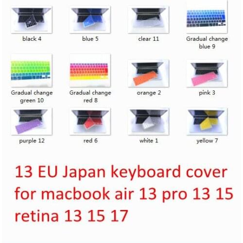 10pcs EU Japanese Soft Silicone Keyboard Protector Skin Cover Film For Apple Macbook Air pro 13'' 15'' New Arrival MEAFO