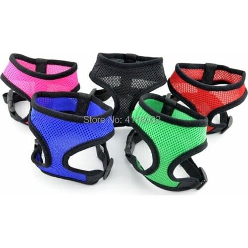 100pcs Adjustable Soft Breathable Dog Harness Nylon Mesh Vest Harness for Dogs Pets Collar Pets Chest Strap Leash