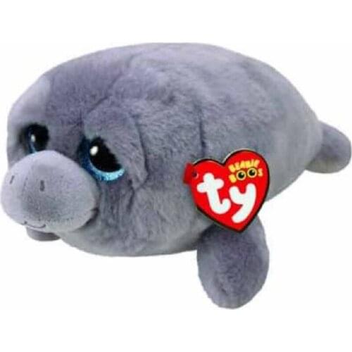 15CM Ty Beanie Milo Glitter Blue Big Eyes and Nose Super Soft Walrus Collection Cute Plush Animal Doll Kids Toys Birthday Gifts