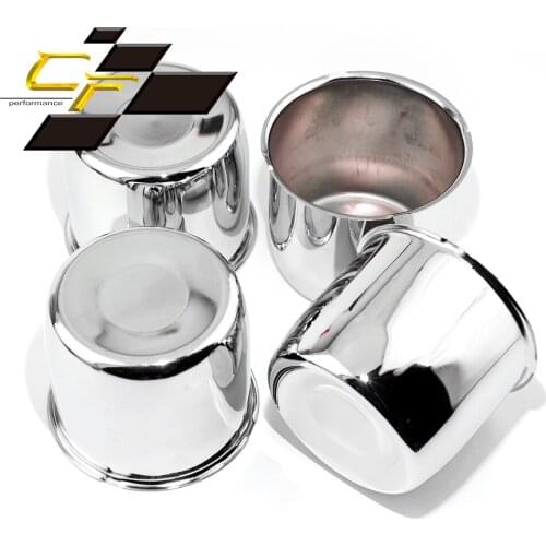 4pcs Chrome Push Through Short Center Caps For 4.25" Trailer/Truck Rims Center Bore 3.66" Tall Center Bore Truck Wheels Rim