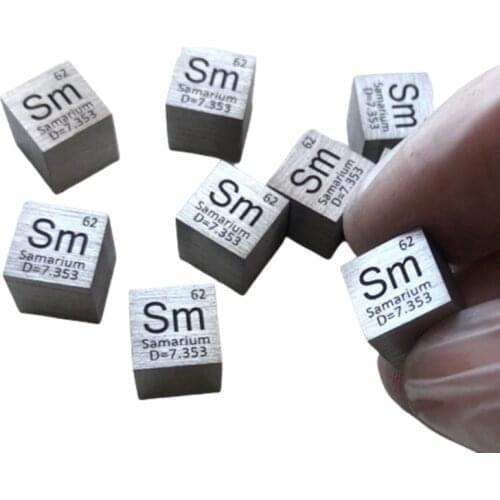 99.95% High Purity Samarium Rare Earth Metal Sm 7.45g Carved Element Periodic Table 10mm Cube