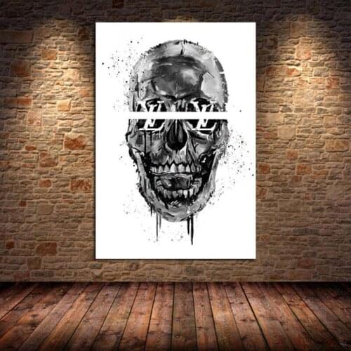 Abstract Skull Posters Canvas Painting Modern Room Decor Posters and Prints Wall Art Pictures for Bedroom Living Room Unframed