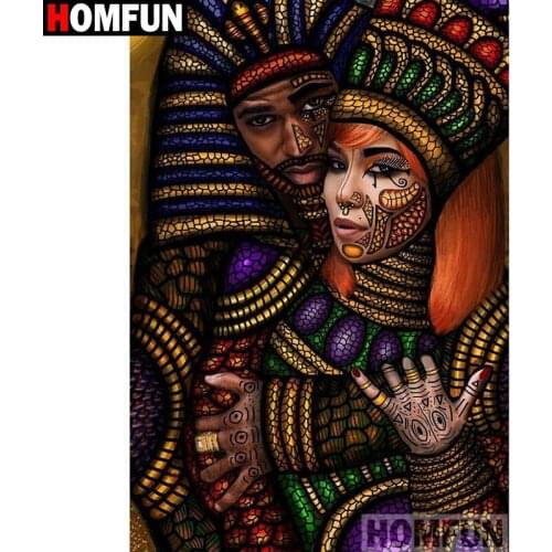 Homfun Full Square/Round Drill 5D DIY Diamond Painting "Couple characters"3D Embroidery Cross Stitch Home Decor Gift A09432