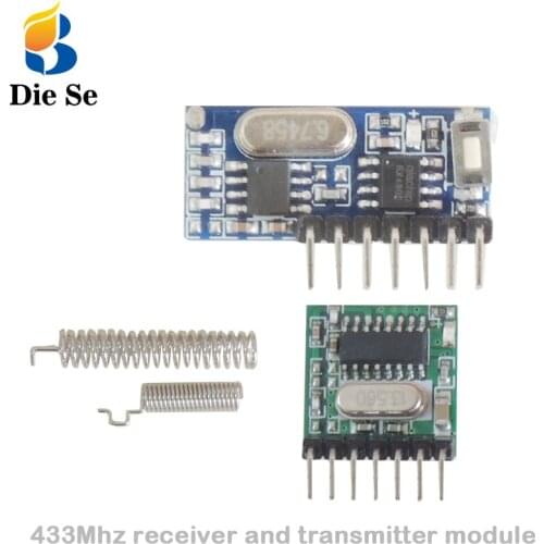 433 Mhz Wireless Receiver and Transmitter Remote Control Learning Code 1527 Decoding Module 4 Ch output With Learning Button
