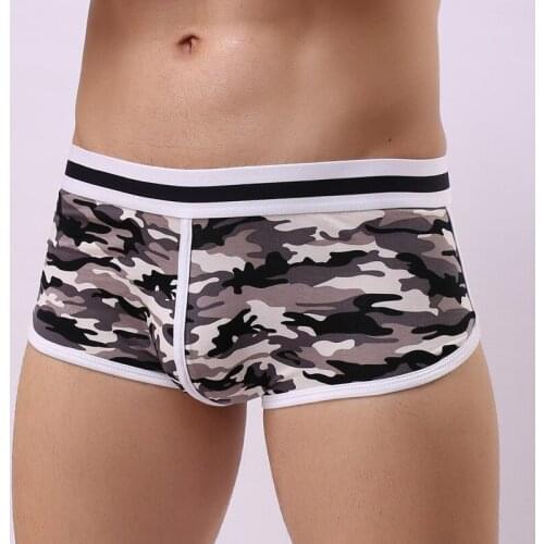 Men Boxers Cotton Underwear Sexy Man Panties Camouflage Breathable Underpants Male Soft U Pouch Undershorts