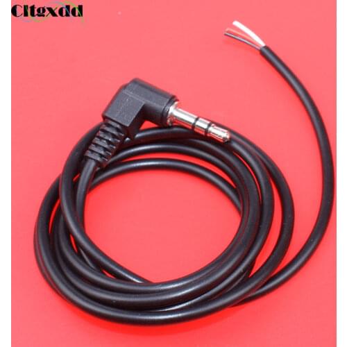 Cltgxdd 3.5mm 3pole stereo headset male plug with cable Connector 90 Degrees Black Audio Jack Adaptor lengt:95cm Need to weld