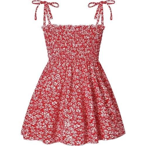 #EW Kids Baby Girls Dress Summer Floral Suspender Slip Dress Floral Print Beach Dress Clothes vestido floral vestido niña verano