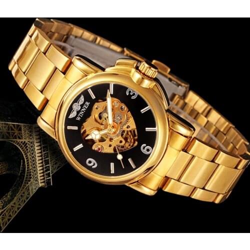 Женские золотые часы FORSINING China At AliExpress