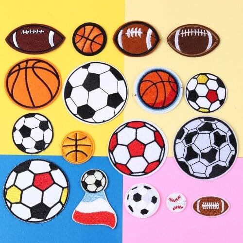 Ball game football,Basketball, rugby, baseball Embroidered Iron On Patch Clothes DIY Badges Patches For Clothing Jacket Stickers