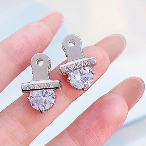 Personalized Minimalist Shine Zircon Earring 2021 Trends Fashion Simple Classic for Women Party Charme Statement Earrings Gift