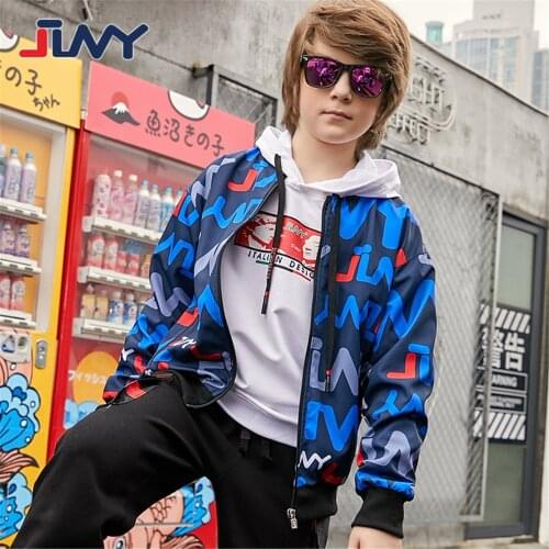 JLNY Spring Autumn Fashion Children Outerwear Sport Coat Breathable Boy Round Neck Windproof Jacket Kids Clothes For 5-13Y