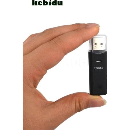 Kebidu Newest 5Gbps Mini USB 3.0 Micro MicroSD SDXC SD Card TF Card Reader USB3.0 Memory Card Reader Adapter Single Slot Black