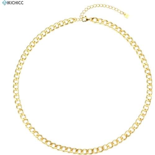 Kikichicc 100% 925 Sterling Silver 2020 Thicker Chain Choker Necklace Large Women Rock Punk Luxury Party Rock Punk Jewelry