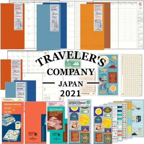 Travelers 2021 TN Leather Notebook Handbook Core Schedule weekTime Management Weekly monthly plan Inner Core Pad plate Folder
