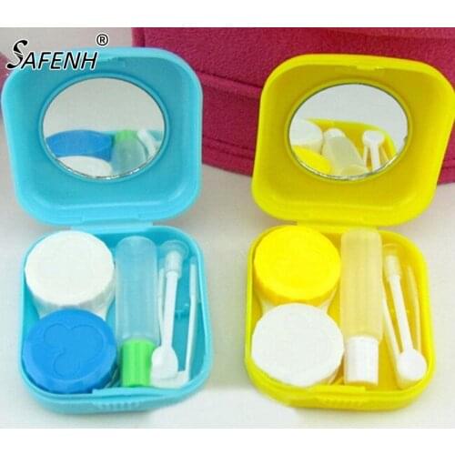 Small Candy Colors With Mirror Contact Lens Case Holder Container Retail Eyewear Glasses Storage