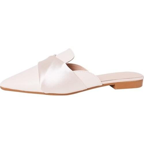 2021 New Ladies Single Shoes Baotou Half Drag Gentle Style Soft Bottom Summer All-match Slippers Flat Slippers for Women