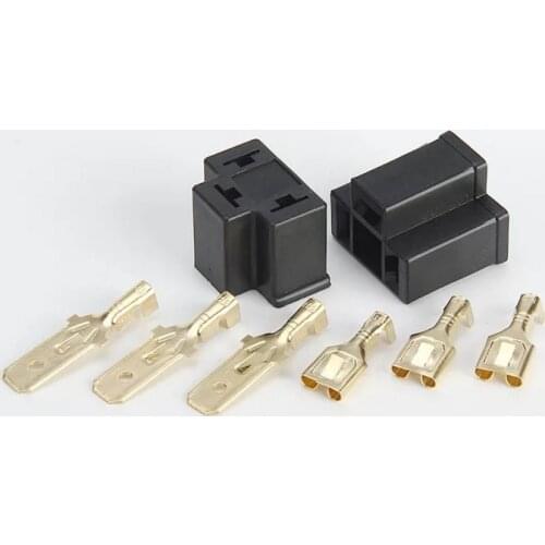 Full set of H4 automobile headlamp holder male and female connector modified socket high temperature bulb plug