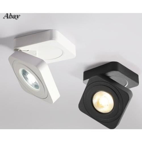 Dimmable Rotating Folding LED Downlights 7W/9W/12W/15W COB LED Ceiling Spot Lights AC85-265V LED Ceiling Lamps Indoor Lighting