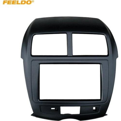 FEELDO Car 2DIN Radio Panel Fascia Refitting Frame for MITSUBISHI ASX CITROEN C4 Aircross PEUGEOT 4008 Plate Dash Mount Trim