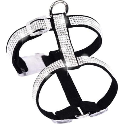 Reflective Dog Collar Adjustable Pet Products Leash Quick Release Bling Rhinestone