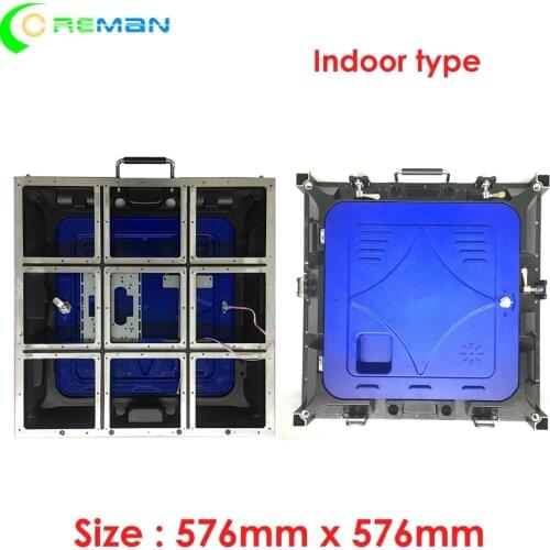 Low price led display cabinet for p3 p6 p4.8 led module 192x192mm empty aluminum led tile led cabinet 576x576mm rgb led panel