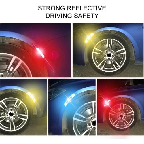 2* Car Styling Reflector Sticker On Car Wheel With Light Reflector Sticker Warning Reflective Strip Sticker For Truck Reflectant