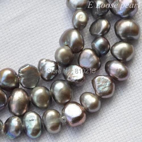 Loose Pearl Jewelry Freshwater Pearls Corn Baroque Dark Gray Loose Beads 6.0-7.0mm 15 Inches Full Strand Free Shipping