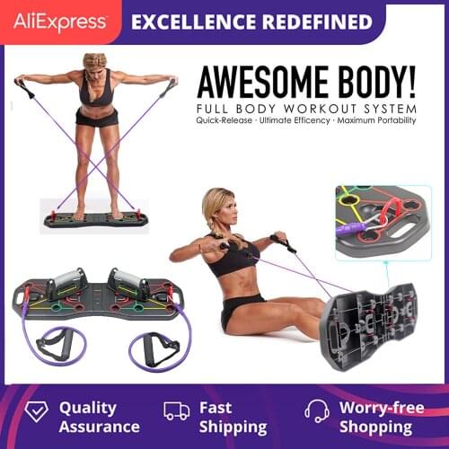Top Portable Push-Up Board Sport Bodybuilding Foldable Pull Rope Set Enhance Back/Leg Muscle Training Gym/Home Fitness Equipment