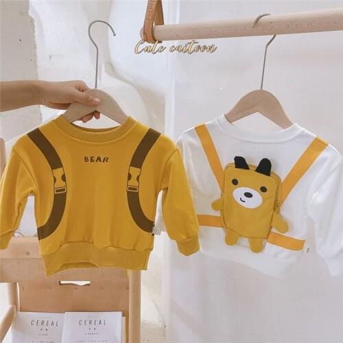 Spring Autumn Cute Boys And Girls Cartoon Sweatshirts Cute Children Long Sleeve T-shirts Baby Kids Clothing