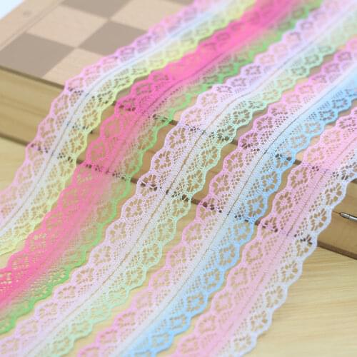 1meter 30mm Bilateral Handicrafts Embroidered gradient Lace Trim Ribbon Wedding/Birthday/Christmas/Bow Decorations accessories