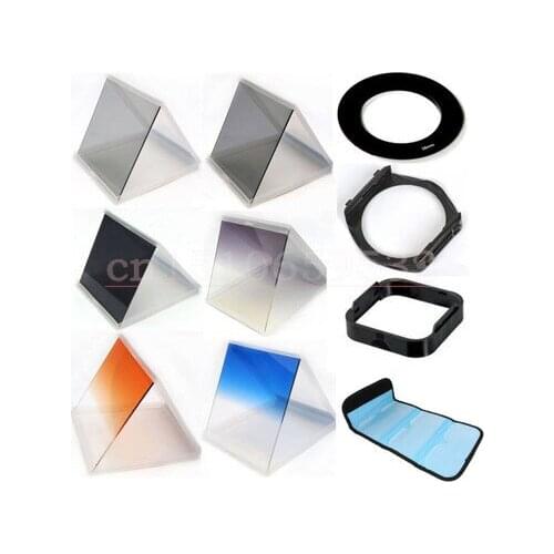 10 in1 49 52 55 58 62 67 72 77 82mm adapter ring +gradient Filter +filter holder bag case +Lens Hood & Holder for Cokin P