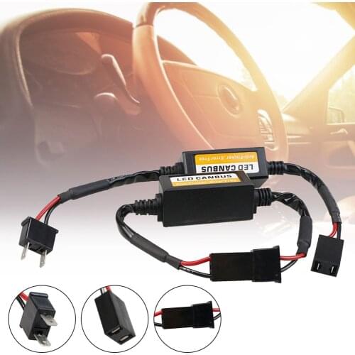 2 Pcs H7 LED Headlight Decoder Adapter Canbus Anti-Flicker Harness Bulbs Resistor Decoder Warning Error Canceller Dropshipping