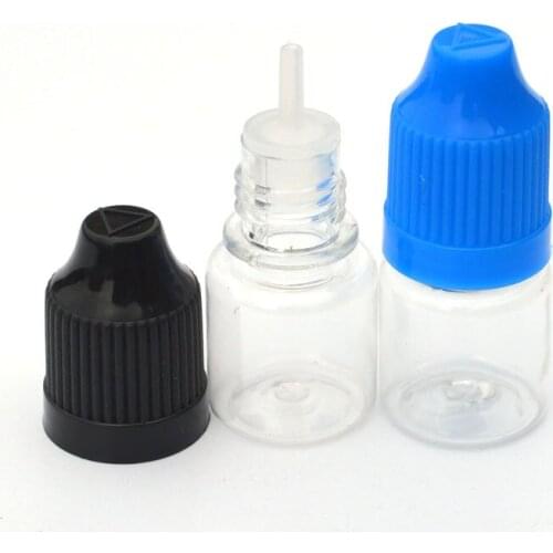 200pcs Empty 3ml Clear PET Plastic Needle Bottle E Liquid Dropper Bottles With Child Proof Cap Free Shipping