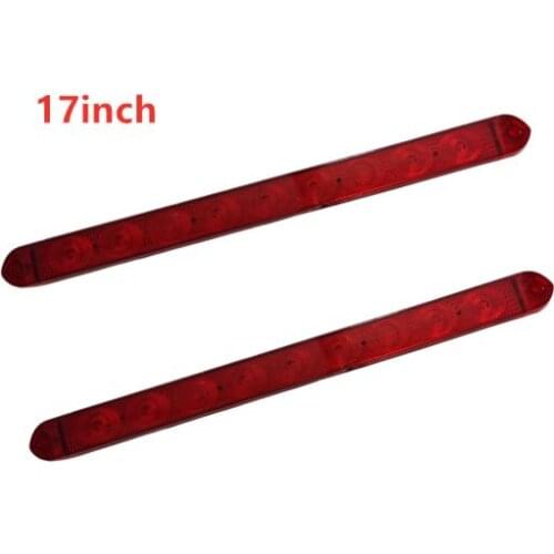 2X 17" Red LED SEALED Stop light Tail 12V brake lamp Bar Truck Trailer Lorry Bus Brake Identfication Lights SAE & ECE