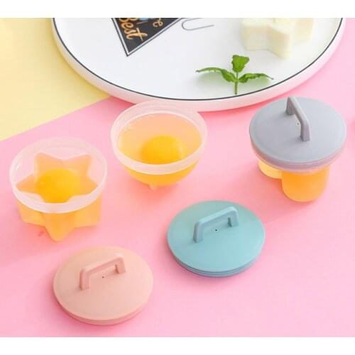 4 Pcs/set Baby Egg Boiler Mold Mould Cup Plastic Egg Poacher with Lid Brush Kit Kitchen Cooker Tools