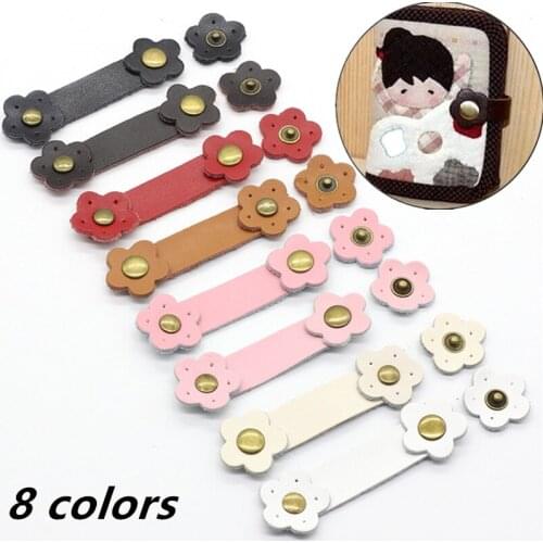 8 Colors Hand Wallet Patchwork Bag Small Buckle Leather Flower Buckle Leather DIY Handmade Bag Leather Buckle Accessories