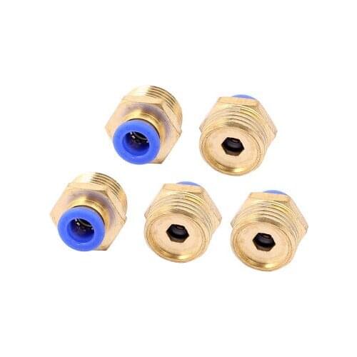 20mm Thread Dia 8mm Push In Quick Joint Connector Pneumatic fitting 5pcs PC8-04