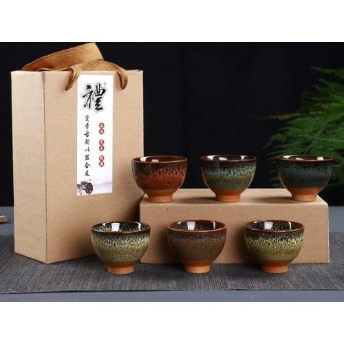 6pcs Drinkware Bue and White Chinese Porcelain Tea Bowl for puer Teacup Tea Set Ceramic Atique Glaze Kung Fu Tea Master Cup