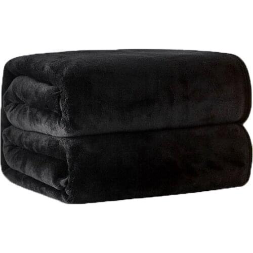 Home Textile Flannel Blanket Thickened Winter Super Warm Soft Blankets Throw on Sofa/Bed/Plane Travel Patchwork Solid Bedspread