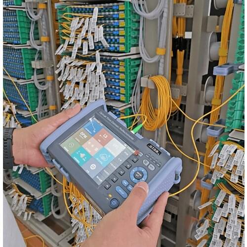 FF-990PRO Fiber Optic OTDR Optical Time Domain Reflectometer with VFL OPM OLS Event Map Touch Screen FC SC ST Adapters