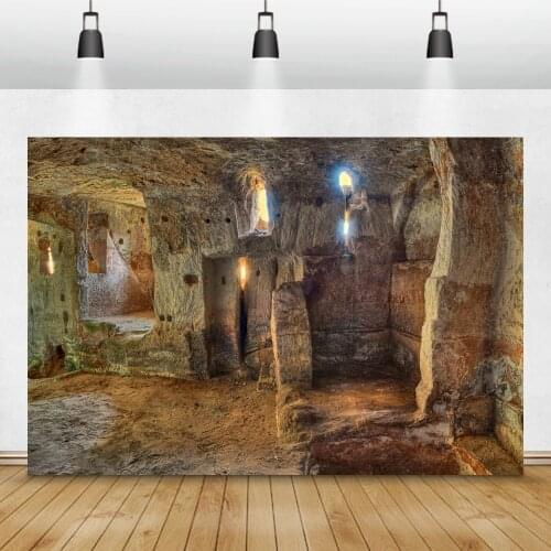 Laeacco Old Stone Cave Hole Light Interior Photographic Backgrounds Customized Photography Backdrops For Photo Studio