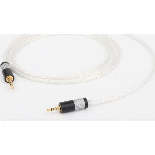 Hi-end OCC Silver plated Cable Hifi 2.5mm to 3.5mm Balanced Headphone Upgrade Cable for Fostex T60RP T20RP T40RPmkII T50RP