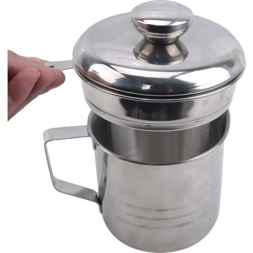 Cooking Picnic Tableware New Cookware Appliances Stainless Steel Oil Pot With Filter Large Diameter Filter Residue Storage Tank