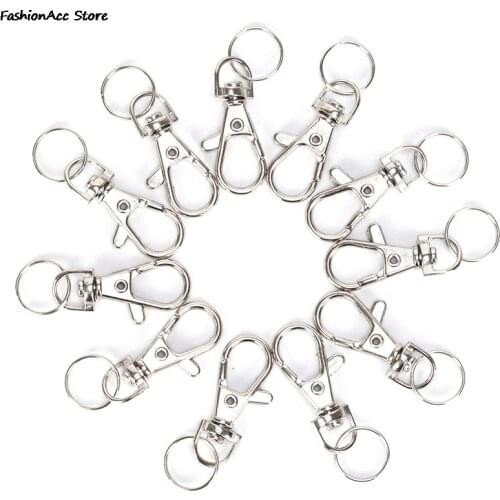 10pcs Classic Key Chain Ring Metal Swivel Lobster Clasp Clips Key Hooks Keychain Split Ring DIY Bag Jewelry Wholeales